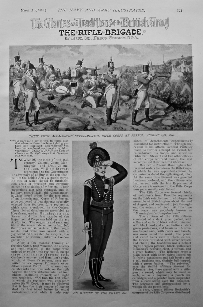 The Glories and Traditions of the British Army : The Rifle Brigade. By Lieut. Col. Percy Groves, R.G.A. 1898.