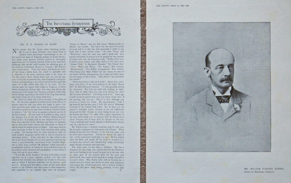 The Inevitable Interviewer.- Mr. William Edward Norris. 1895.