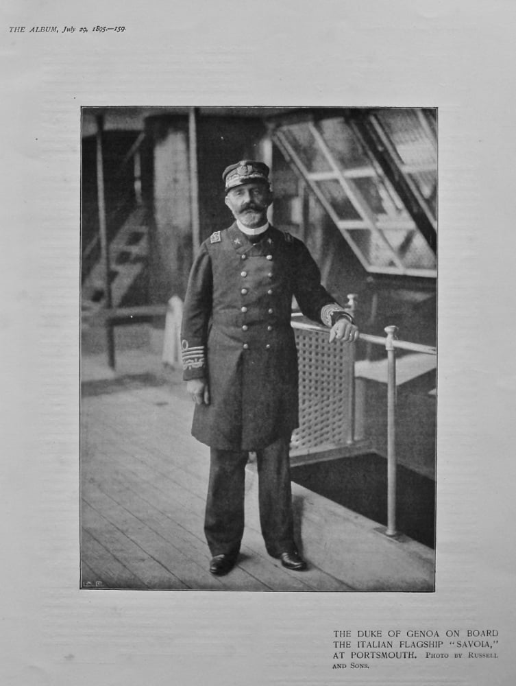 The Duke of Genoa on Board the Italian Flagship "Savoia," at Portsmouth. 1895.