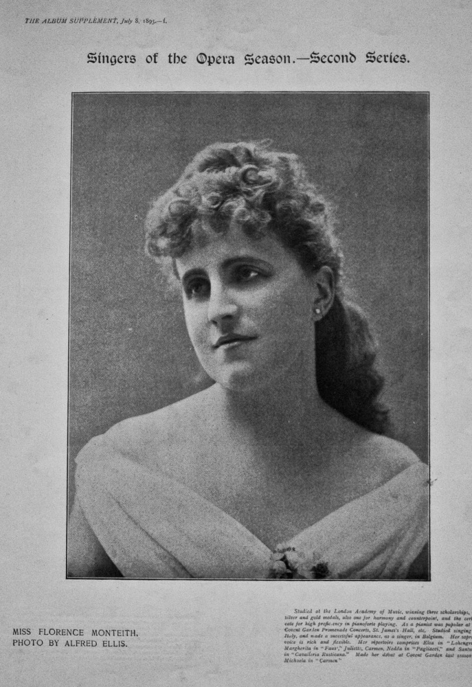 Miss Florence Monteith. 1895.
