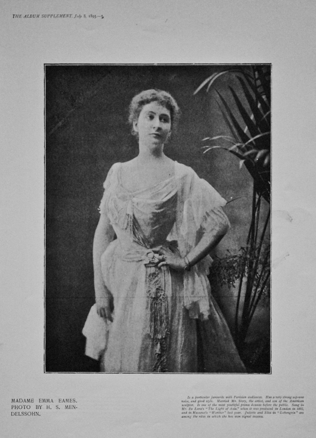 Madame Emma Eames. 1895.