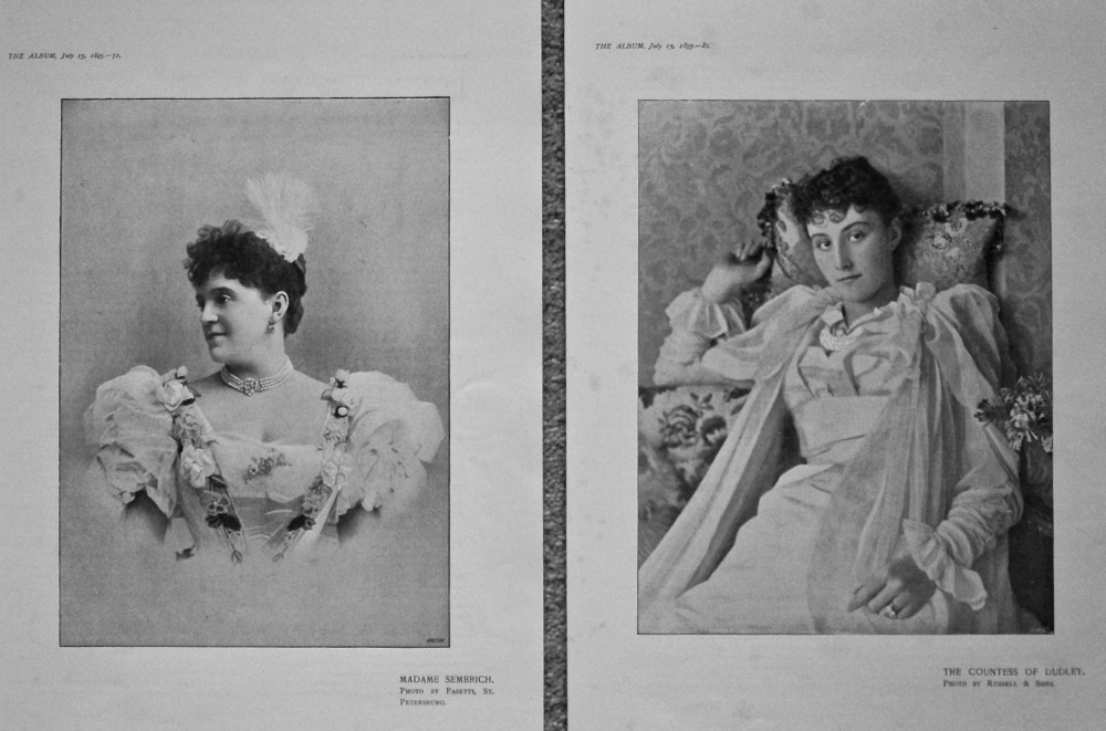 Madame Sembrich. & The Countess of Dudley. 1895.