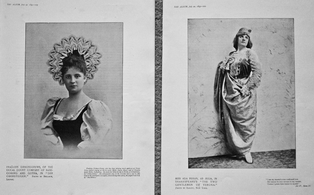 Miss Ada Rehan, as Julia, in Shakespeare's "The Two Gentlemen of Verona." 1898.
