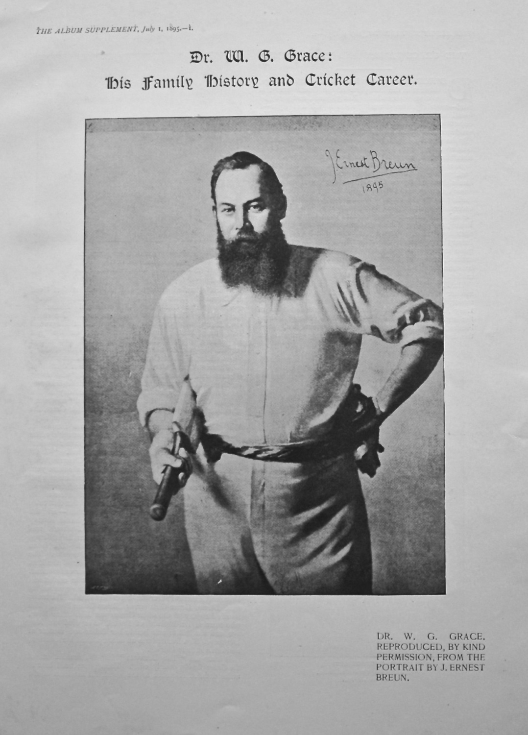 Dr. W. G. Grace : His Family History and Cricket Career. 1895.