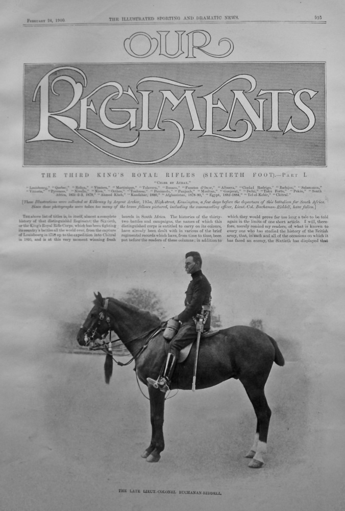 Our Regiments. The Third King's Royal Rifles (Sixtieth Foot).- Part 1. 1900.