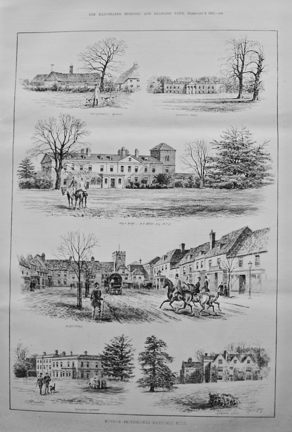 Hunting Centres.- The Hampshire Hunt. 1887.