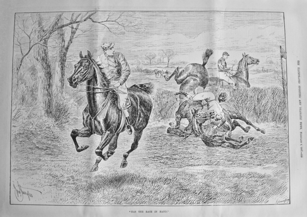 "Has the Race in Hand." 1887.