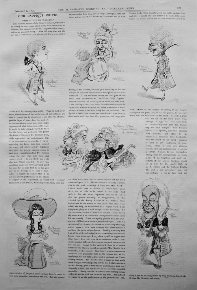 Our Captious Critic., February 3rd, 1900.  :  "She Stoops to Conquer," at the Haymarket Theatre.