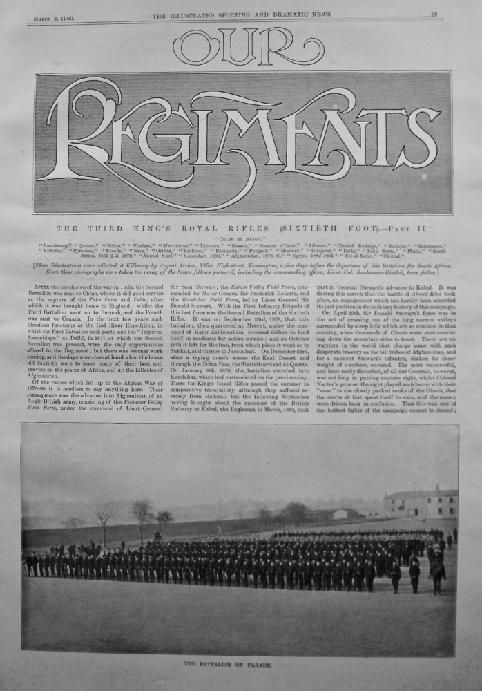 Our Regiments. The Third King's Royal Rifles (Sixtieth Foot). - Part II. 1900.