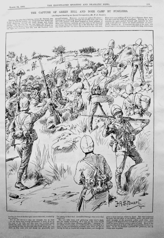 The Capture of Green Hill and Boer Camp by Fusiliers. 1900.