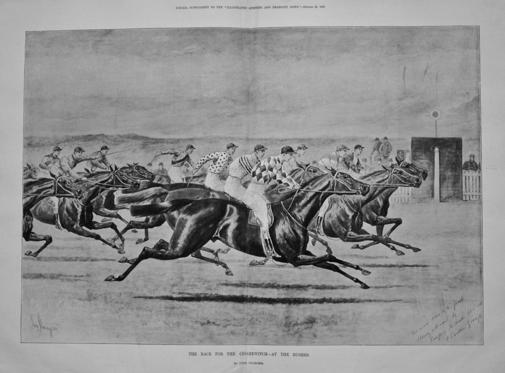 The Race for the Cesarewitch - At the Bushes. 1897.