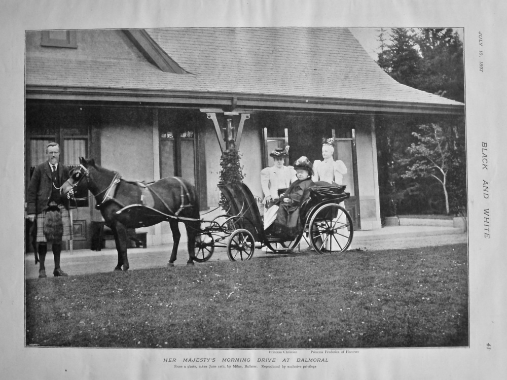 Her Majesty's Morning Drive at Balmoral. 1897.