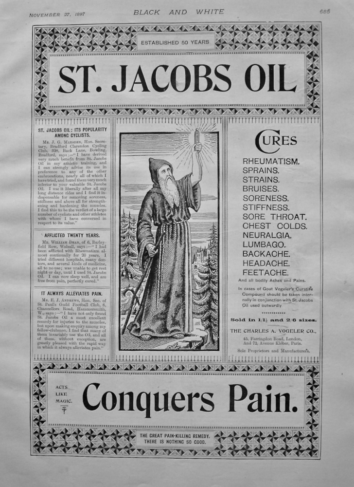 St. Jacobs Oil. 1897.
