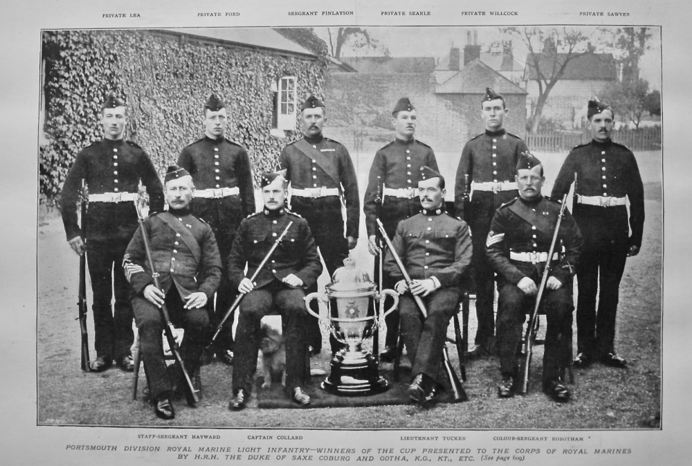 Portsmouth Division Royal Marine Light Infantry - Winners of the Cup Presented to the Corps of Royal Marines by H.R.H. The Duke of Saxe Coburg and Got