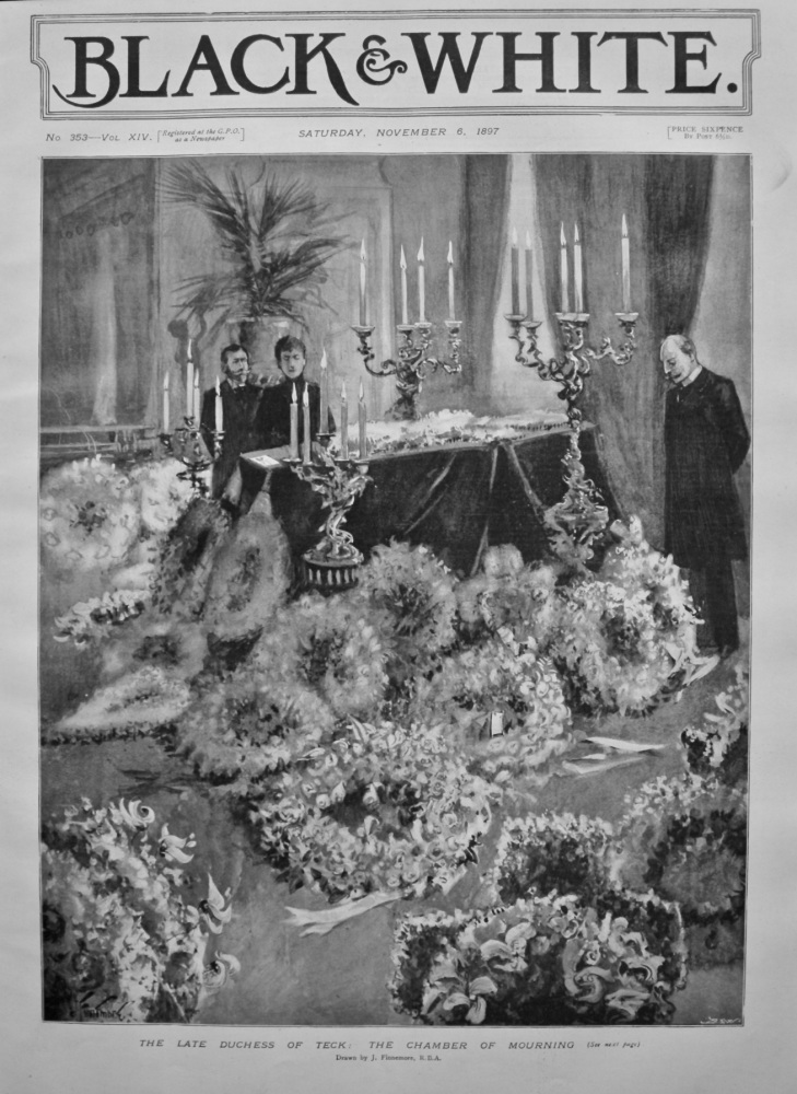 The Late Duchess of Teck : The Chamber of Mourning. 1897.