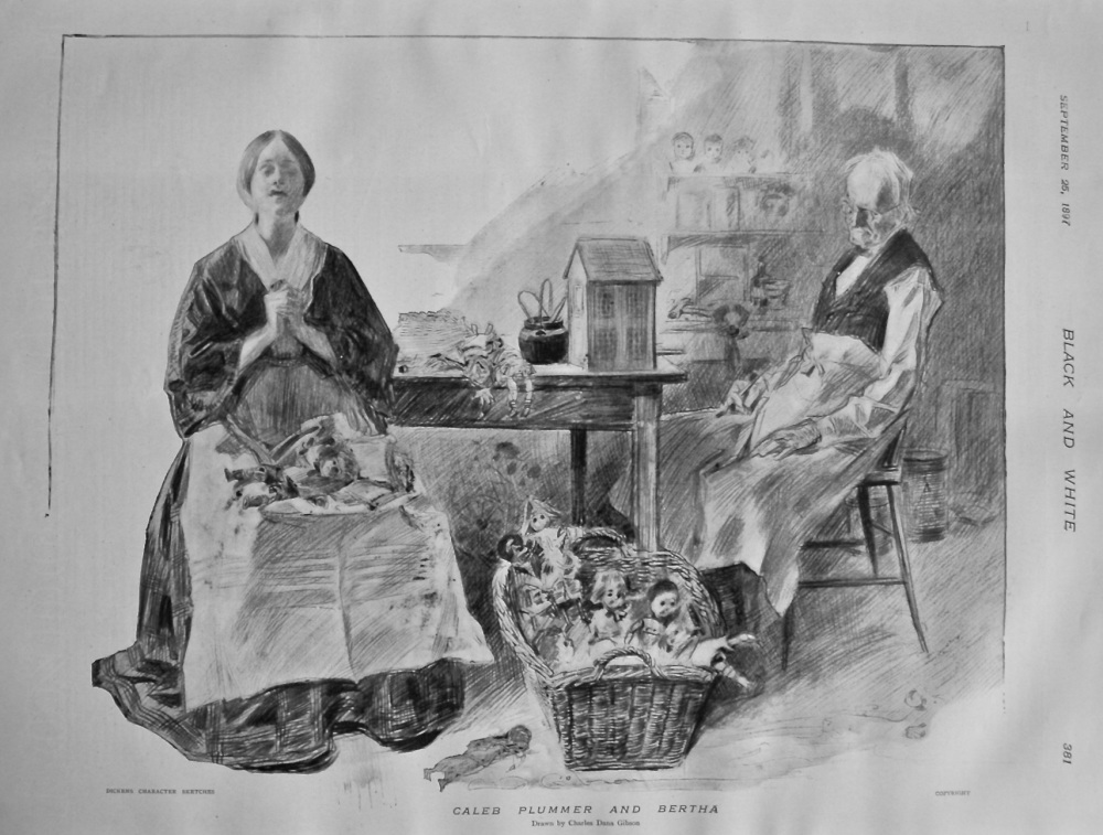 Caleb Plummer and Bertha. (Dickens Character Sketches) 1897.