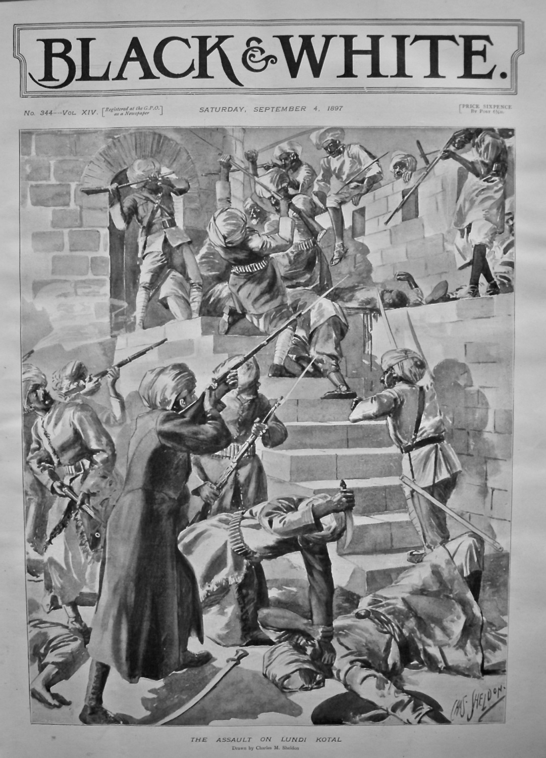 The Assault on Lundi Kotal. 1897.