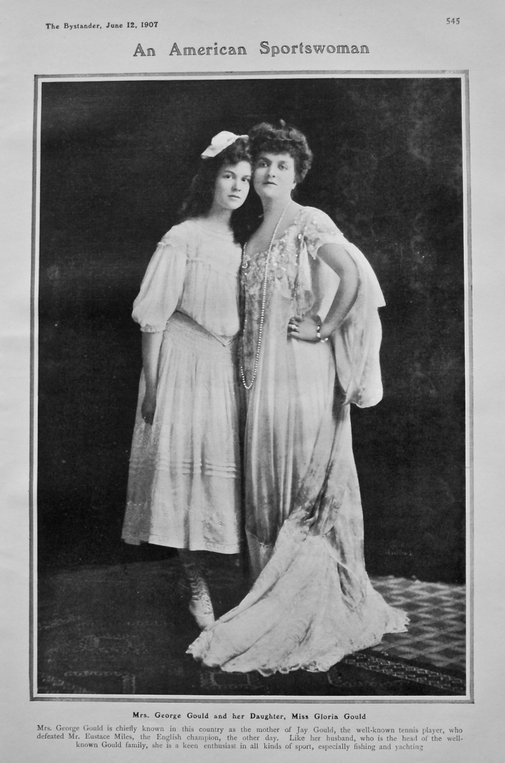 An American Sportswoman : Mrs George Gould and her Daughter, Miss Gloria Go