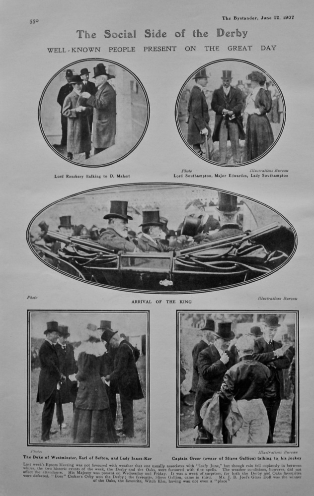 The Social Side of the Derby : Well-known people Present on the Great Day. 1907.
