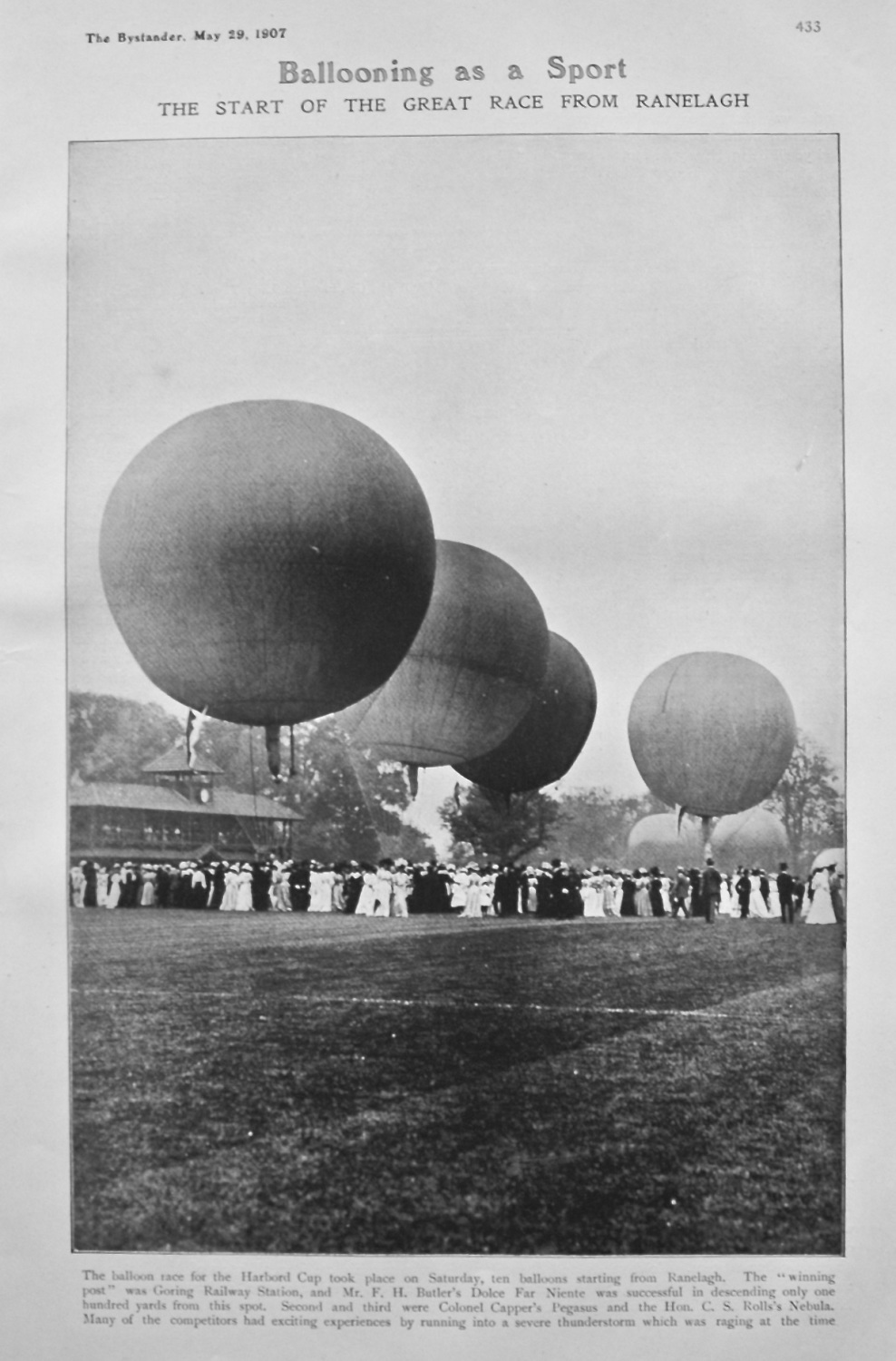 Ballooning as a Sport : The Start of the Great Race from Ranelagh. 1907