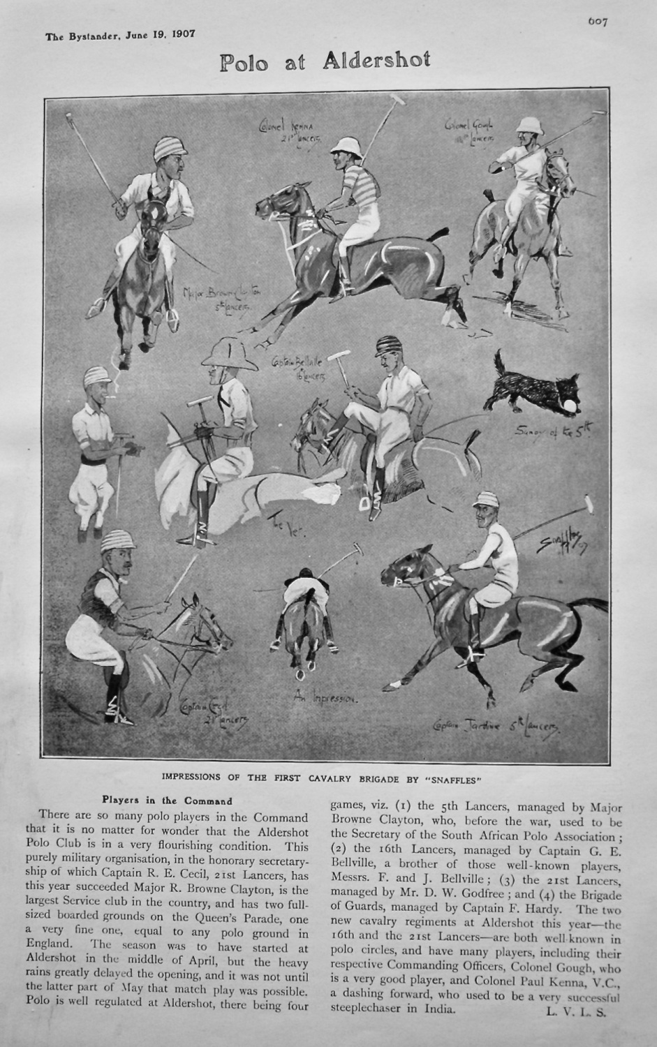 Polo at Aldershot : Players in the Command. (Impressions of the First Caval