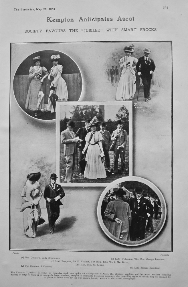 Kempton Anticipates Ascot : Society Favours the "Jubilee" with Smart Frocks. 1907.