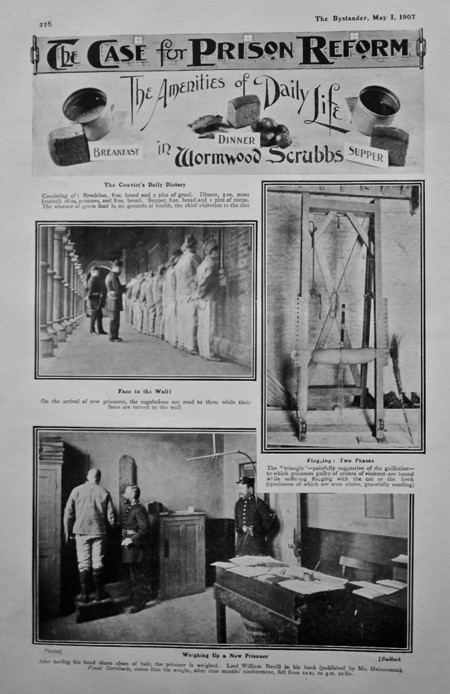 The Case for Prison Reform : The Amenities of Daily Life in Wormwood Scrubbs. 1907.