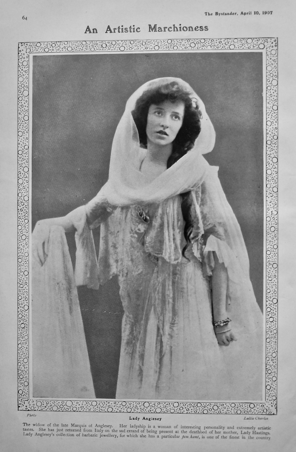 An Artistic Marchioness : Lady Anglesey. 1907.