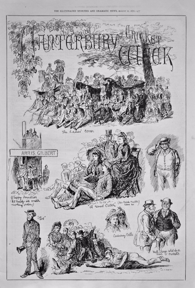 Sketches During Canterbury Cricket Week. 1876.