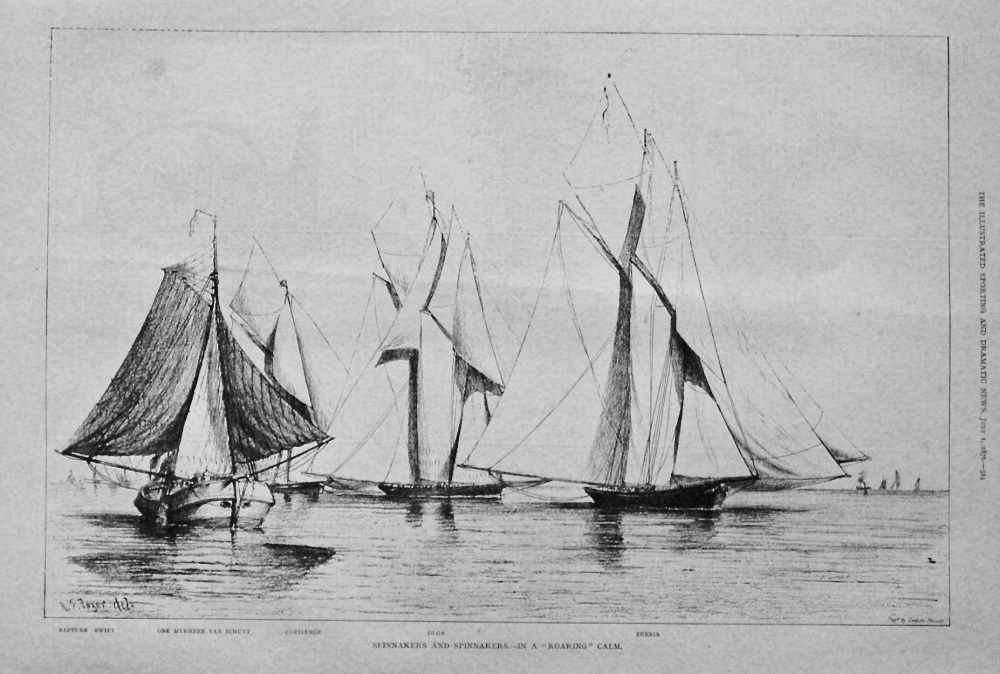 Spinnakers and Spinnakers.- In a "Roaring " Calm. 1876.