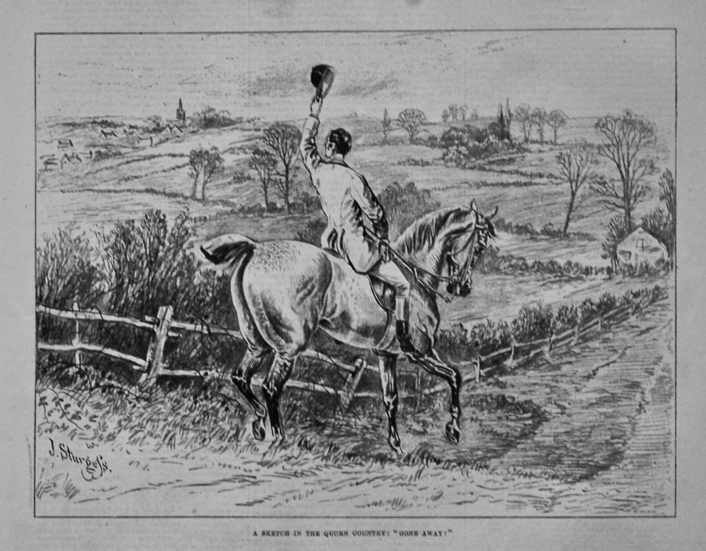 A Sketch in the Quorn Country : "Gone Away!" 1876.