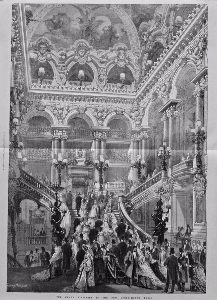 The Grand Staircase in the New Opera-House, Paris. 1875.