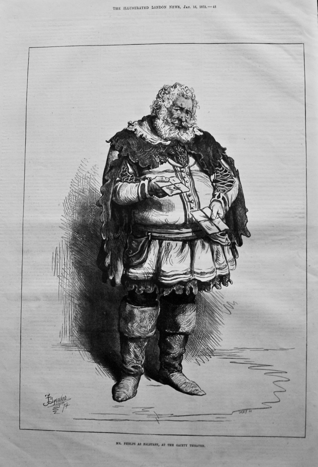 Mr. Phelps as Falstaff, at the Gaiety Theatre. 1875.
