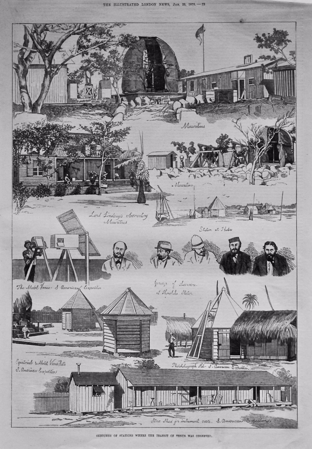 Sketches of Stations where the Transit of Venus was Observed. 1875.