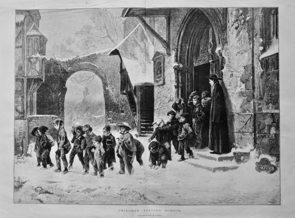 Children Leaving School. (From the picture by Vautier.) 1875.