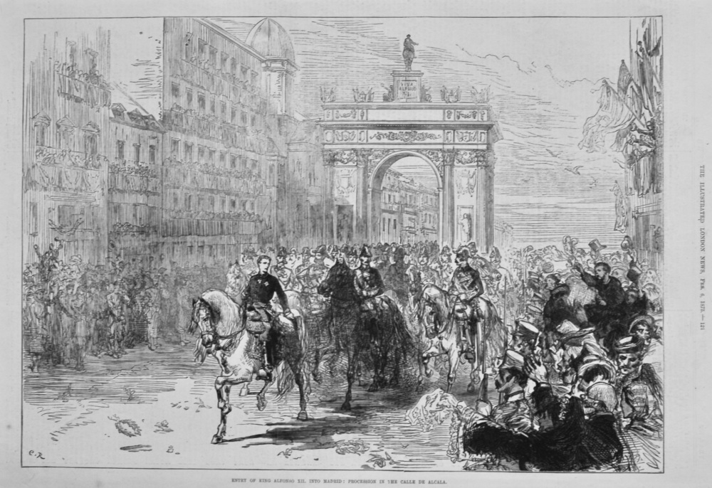 Entry of King Alphonso XII. into Madrid : Procession in the Calle De Alcala