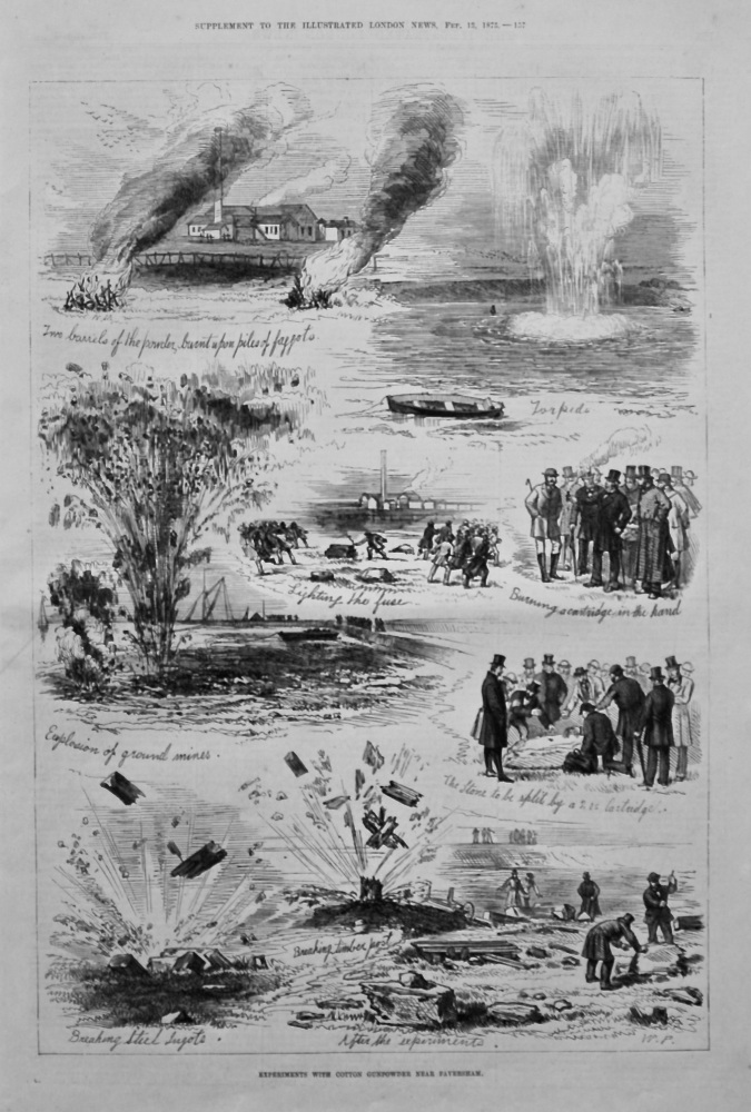 Experiments with Cotton Gunpowder near Faversham. 1875.