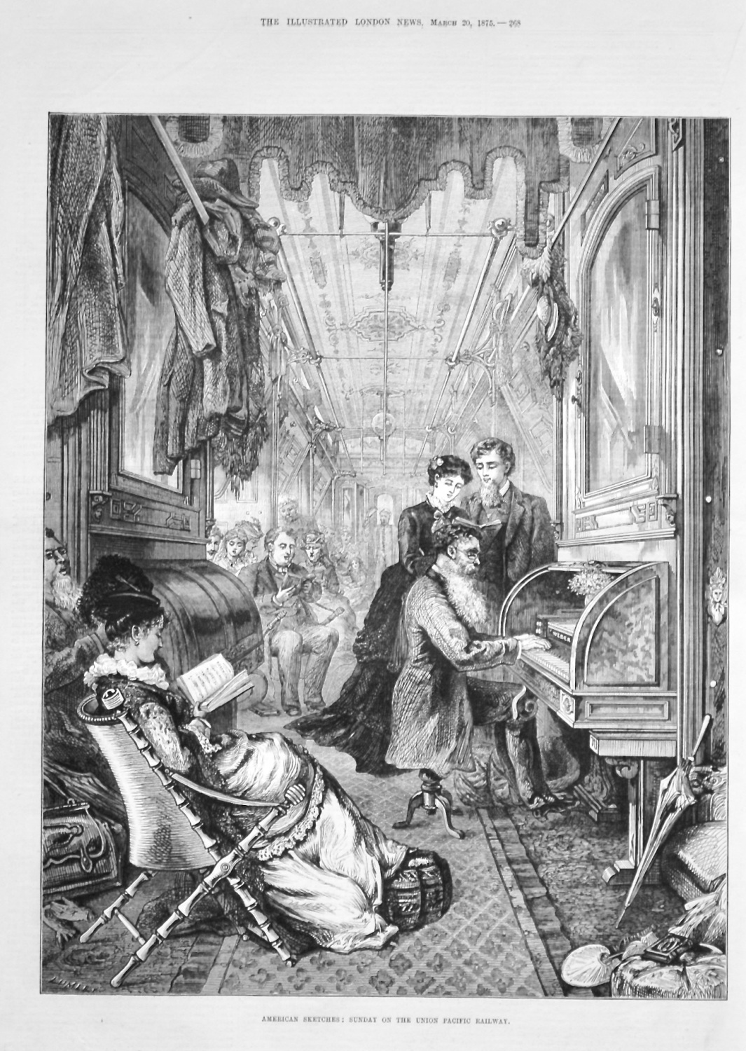 American Sketches : Sunday on the Union Pacific Railway. 1875.