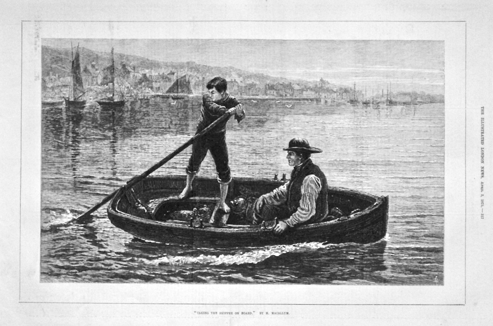 "Taking the Skipper on Board." 1875.