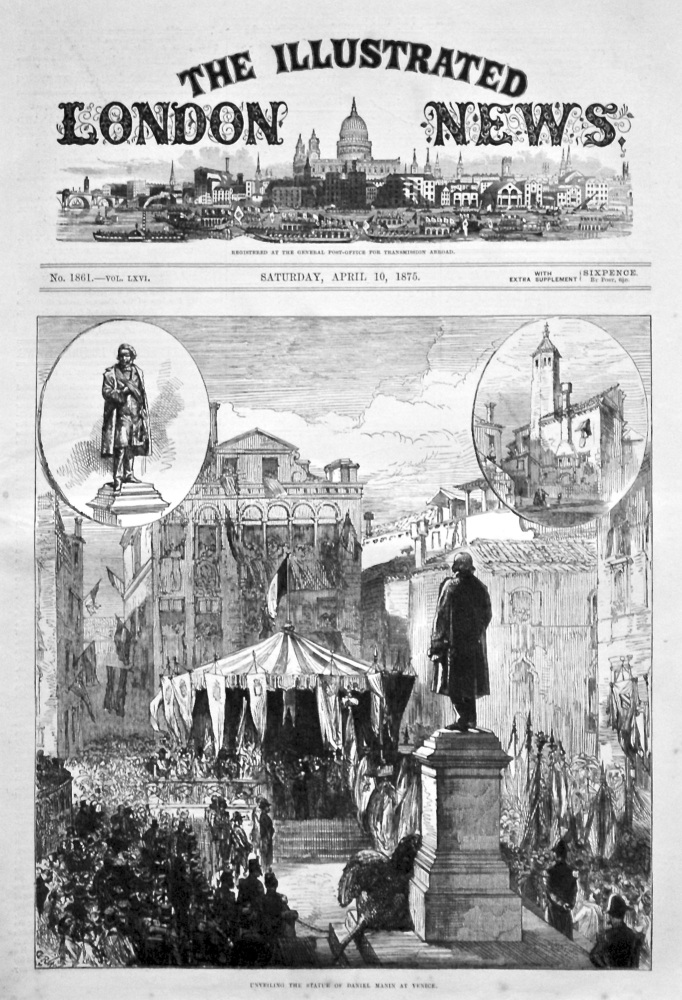 Unveiling the Statue of Daniel Manin at Venice. 1875.
