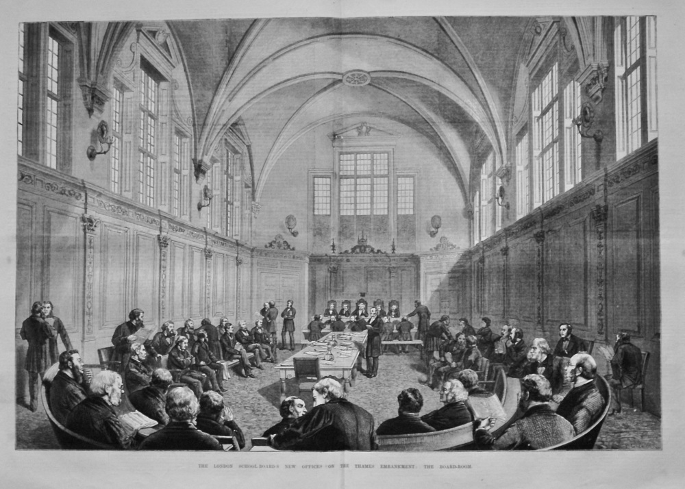 The London School-Board's New Offices on the Thames Embankment : The Board-Room. 1875.