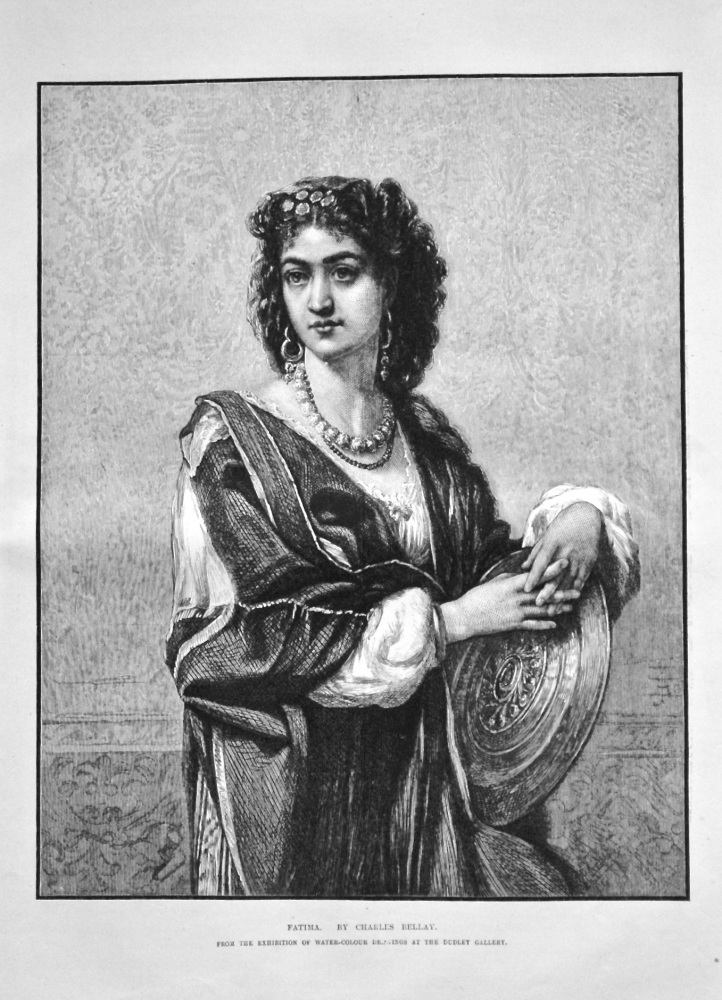 Fatima. By Charles Bellay.  (From the Exhibition of Water-Colour Drawings at the Dudley Gallery.) 1875.