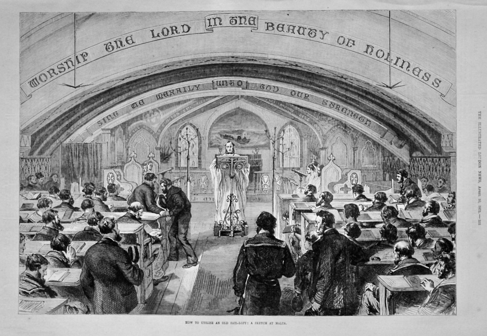 How to Utilise an Old Sail-Loft : A Sketch at Malta. 1875.