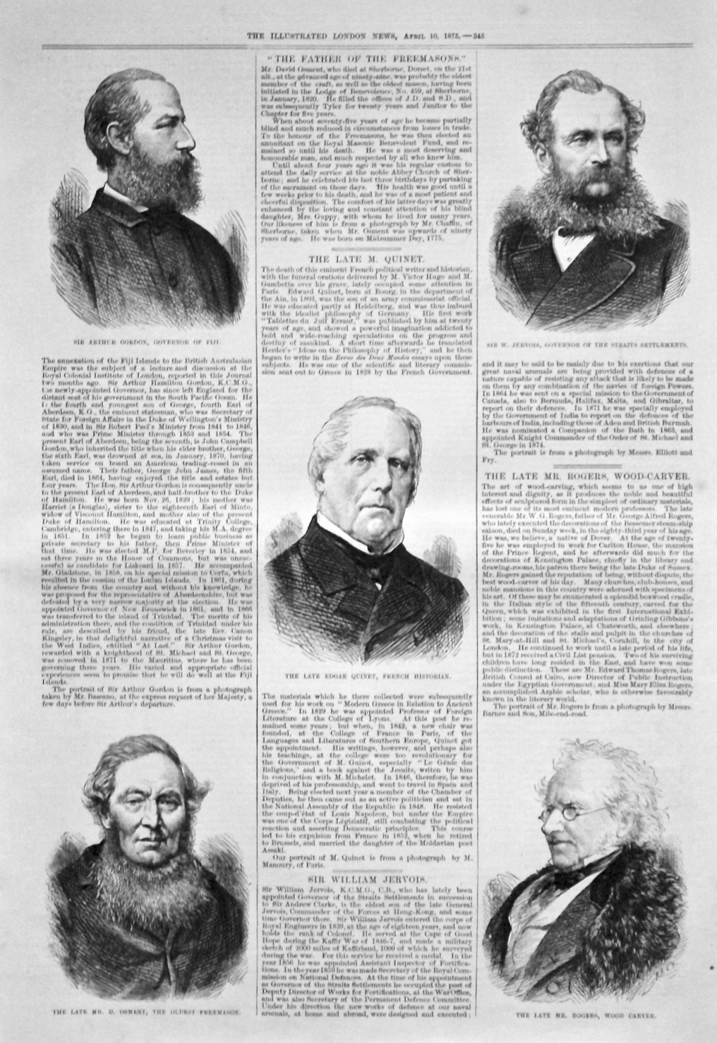 Sir Arthur Gordon, Governor of Fiji. 1875.