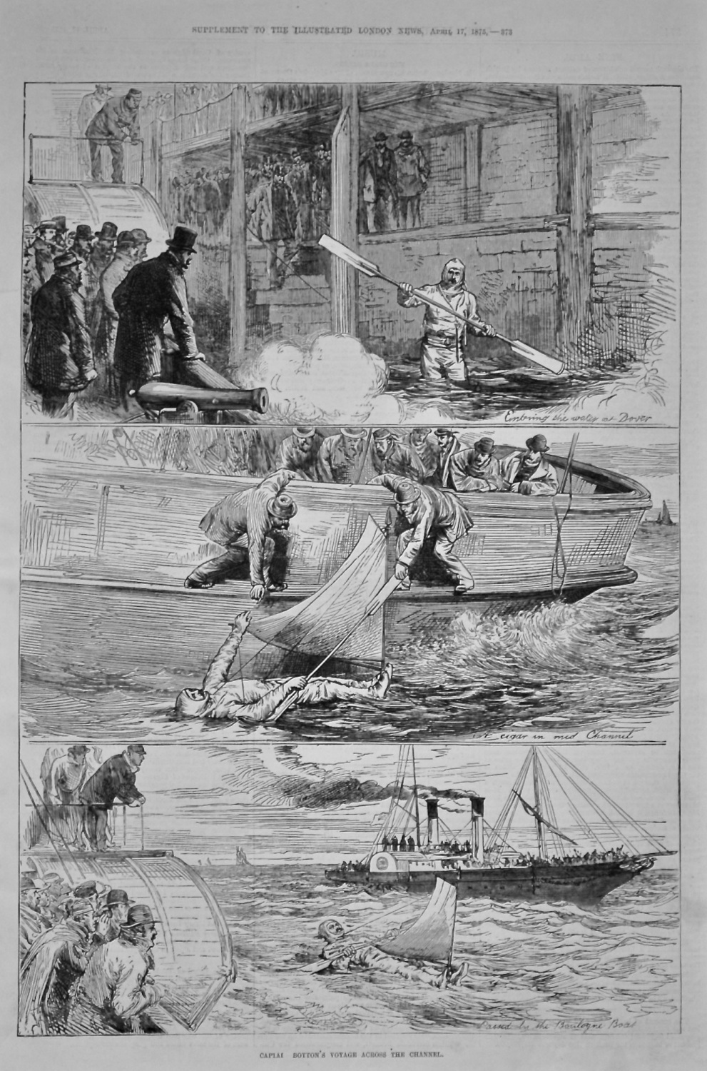 Captain Boyton's Voyage Across the Channel. 1875.