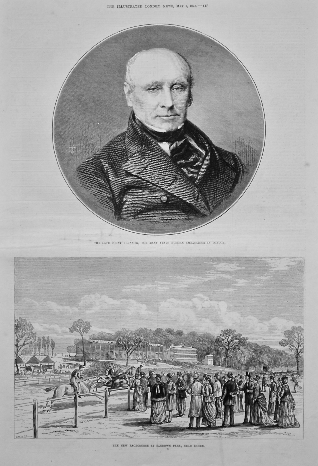 The Late Count Brunnow, for many years Russian Ambassador in London. 1875.