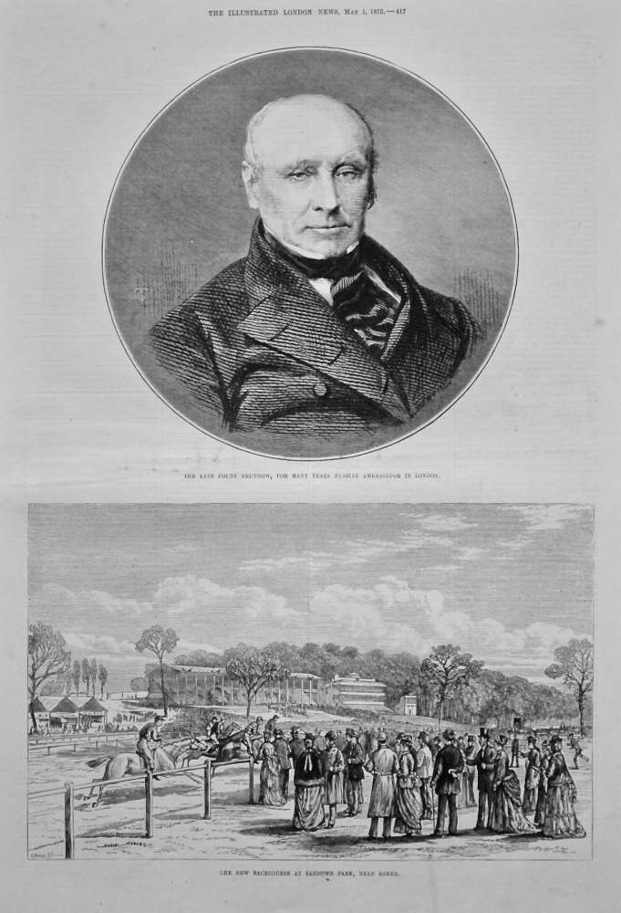 The Late Count Brunnow, for many years Russian Ambassador in London. 1875.