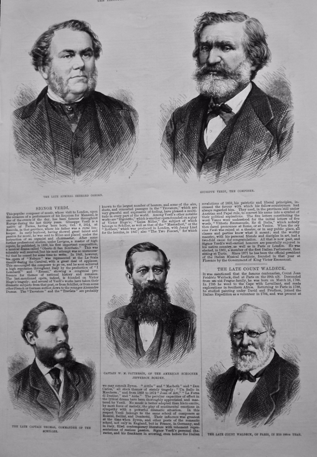 Signor Verdi.  Admiral Sherard Osborn.  Count Waldeck, of Paris.  Captain W