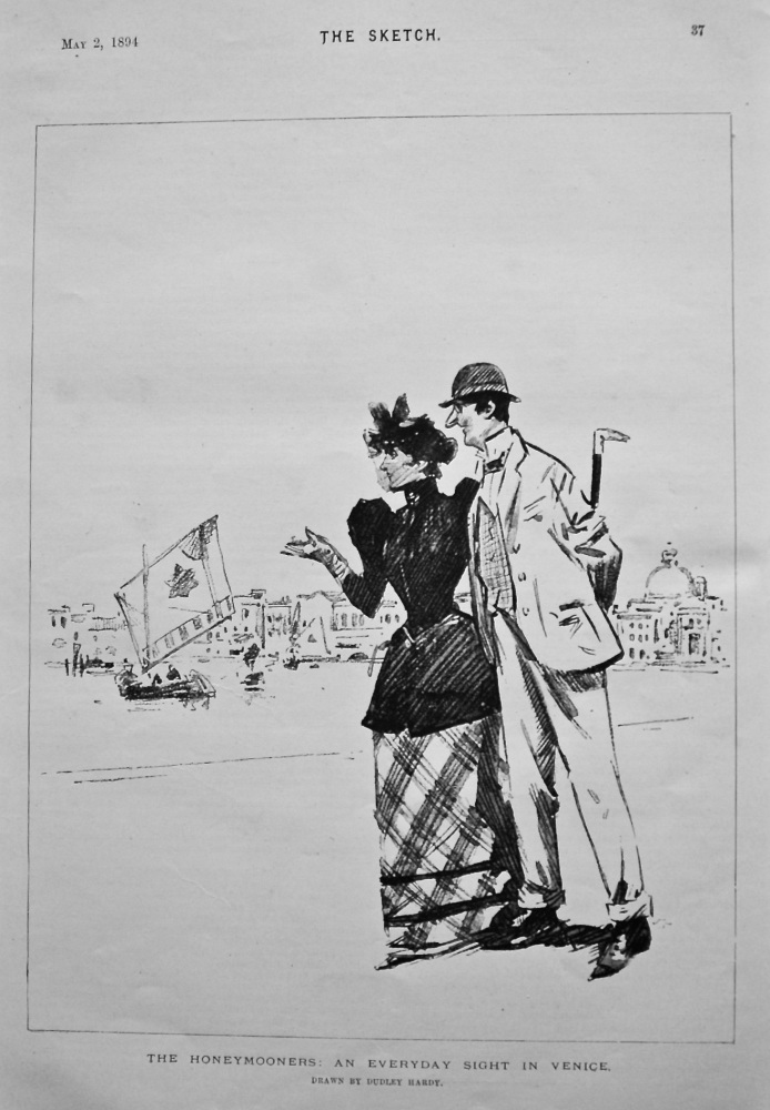 The Honeymooners : An Everyday Sight in Venice. 1894.