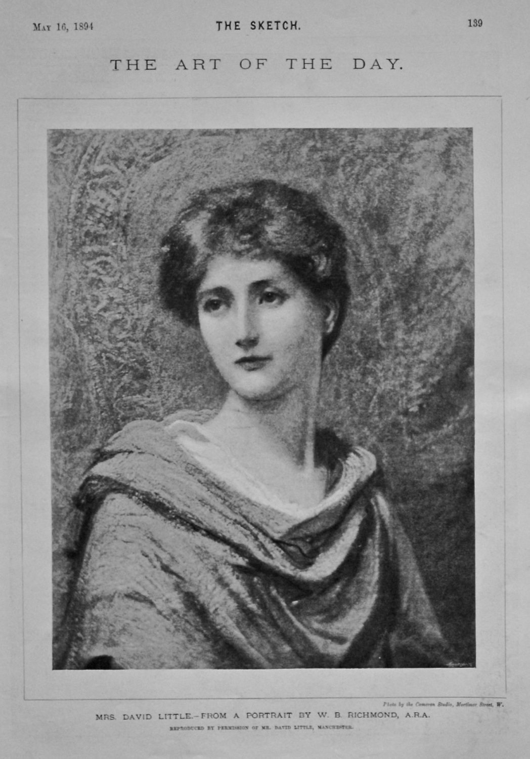 The Art of the Day : Mrs. David Little.- From a Portrait by W. B. Richmond,